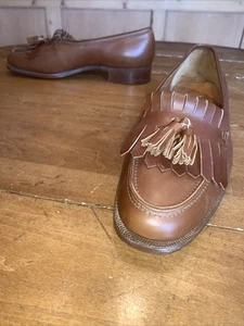 Polo Ralph Lauren Tostado Kiltie Borla Mocasines Banco Hecho en Inglaterra 8.5 D - Imagen 1 de 12