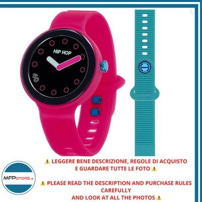 Smartwatch HIPHOP da donna, HWU1259 con cinturino in silicone fucsia e celeste - Immagine 1 di 4