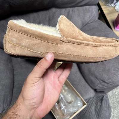 UGG ASCOT CASTAÑO PIEL DE OVEJA HOMBRE MOCASÍN ZAPATILLAS TALLA US 7/UK 6/EU 40 NUEVO Foto 1 de 4