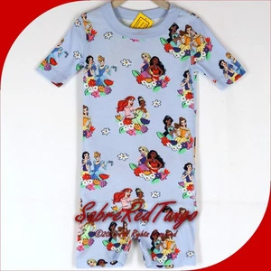 NWT HANNA ANDERSSON DISNEY PRINCESS ORGANIC SHORT JOHNS PAJAMAS MULTI 120 6 7 - Picture 1 of 7