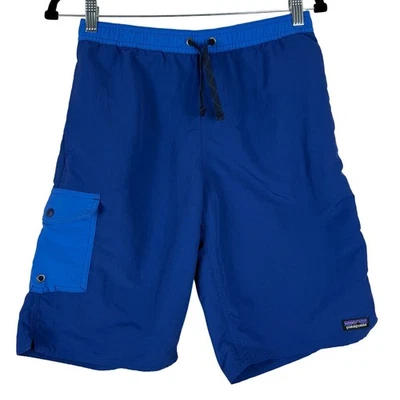 Bermuda de banho Patagonia Baggies infantil juvenil XXL azul costura interna 10" em excelente estado usado - Imagem 1 de 4