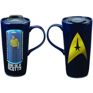 EUC Star Trek Beam Me Up Scotty Heat Reactive 20 Oz Ceramic Travel Mug w/ Handle - Picture 1 of 9