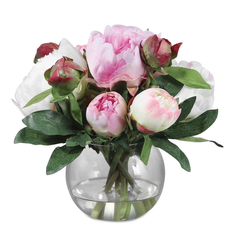 Uttermost 60145 Blaire - 10 Inch Peony Bouquet Lush Pink/cream Finish With