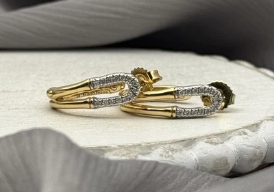 Маленькие серьги-кольца из желтого золота 18 карат с бамбуковым покрытием John Hardy 6,4 г - Изображение 1 из 4