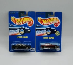 Hot Wheels Lexus SC400 Granate y Negro #264 #209 Nuevo Paint Blue Card Lote de 2 - Imagen 1 de 12