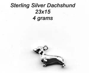 Sterling silver DACHSHUND 3D Dog Charm 4 GRMS - Picture 1 of 1