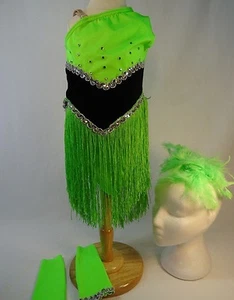 Dance Leotard Costume Green Black size S NEW - Picture 1 of 7