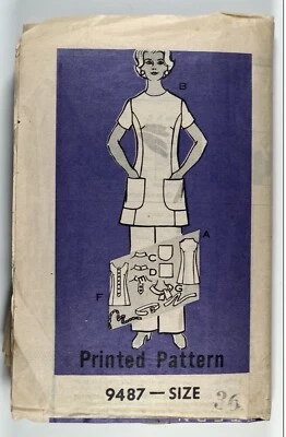 Vintage 1970's Sewing Printed Pattern 9487 Princess Seam Tunic & Pants Bust 36” - Image 1 of 4