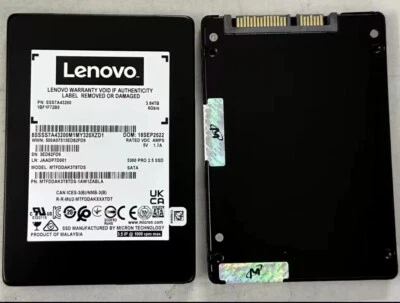 3.84TB 5300 Max Micron SSD SATA 3 6G 2.5" Server LENOVO MTFDDAK3T8TDS-1AW16ABLA - Image 1 of 2