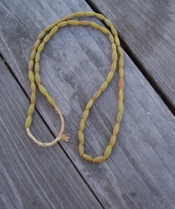 Venetian African Trade Beads Striped Melon Beads Long Strand  - Picture 1 of 1