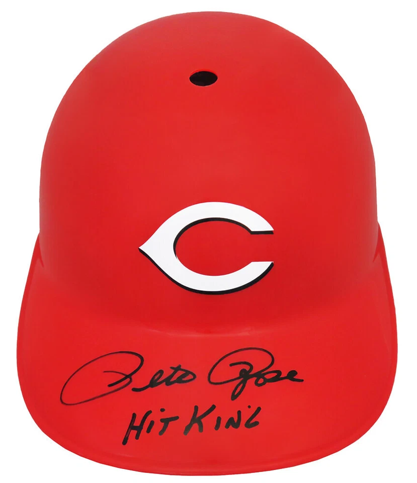 Pete Rose Signed Reds Replica Souvenir Batting Helmet w/Hit King -(SCHWARTZ COA) - Image 1 of 1