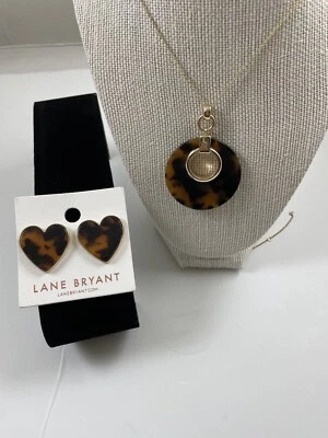 Pendientes y collar Lane Bryant nuevo con etiquetas concha de tortuga Foto 1 de 4