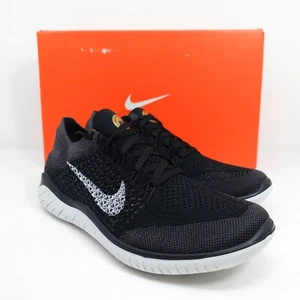 Womens Nike Free RN Flyknit 2018 Running Shoes Black Grey Gold 942839 005  - Picture 1 of 10