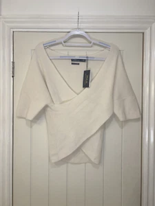Polo Ralph Lauren Cashmere Sweater Womens Medium White Cropped NEW - Picture 1 of 7
