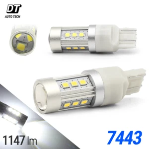 SYNETICUSA 7443 7444 LED Bombillas Blanco Reverso Freno Trasero Parada Estacionamiento - Imagen 1 de 12