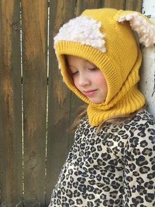 Adorable Girl's or Boy's Golden Yellow Bunny Ears Winter Fall Hoodie Hat Cap - Picture 1 of 4