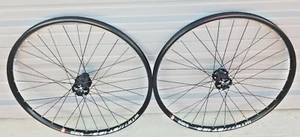 Black 26" bike wheels WTB ST  i23 TCS  6 bolt disc, QR or thru axle carbon hubs - Picture 1 of 7