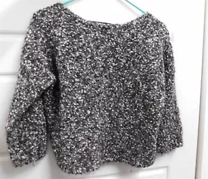 Eileen Fisher Gray Black White Boucle Knit Pullover Sweater sz S - Picture 1 of 4