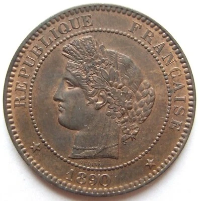 Coin Republic Francaise 10 Centimes 1890 A in Uncirculated - Image 1 of 2