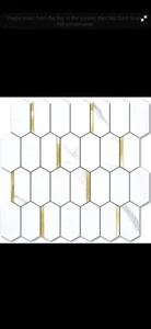 Long Hexagon Peel And Stick Backsplash Tile 10 Sheets Stick On Backsplash For Ki - Picture 1 of 1