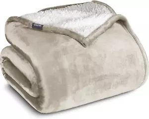 Bare Home Sherpa Fleece Blanket – Soft, Warm, Reversible Throw for Home & Travel - Picture 1 of 12