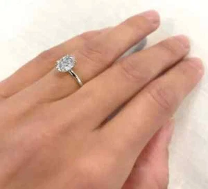 2.50ct IGI Certified Lab Grown Diamond Engagement Ring 14k White Gold Oval Cut - Picture 1 of 7