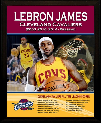 CLEVELAND CAVALIERS CAVS LeBron James 8x10" Collector's Plaque - Updated 2016 Cover