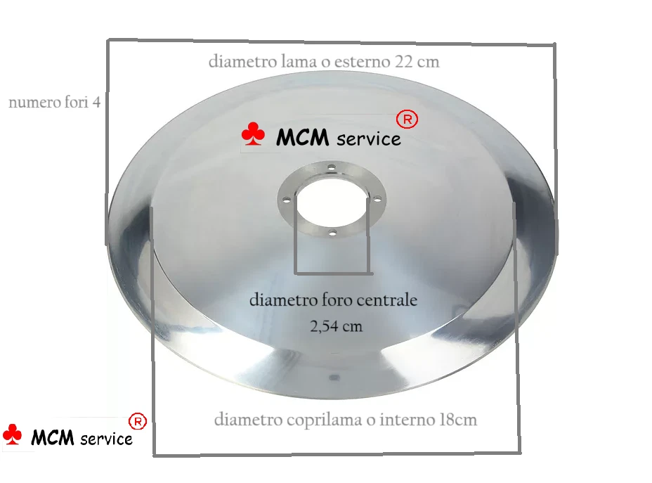 Lama per affettatrice 220-25,4 - 4 - 180 H 15,5 RASSPE Made in Italy