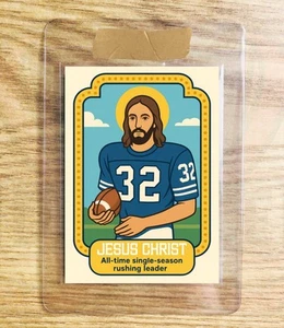Jesus Christ Vector Art Style Football Trading Card - Picture 1 of 1