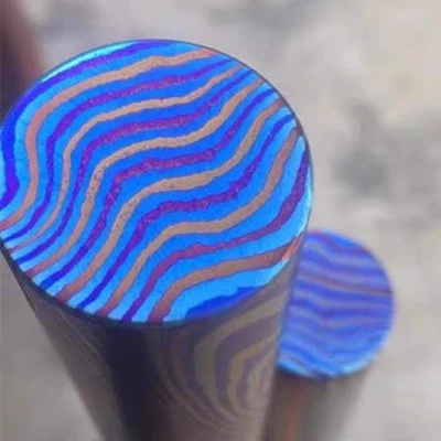 Moneda de Titanio-Damuscus Timascus Worry OD25mm * T100mm - Mokuti Foto 1 de 4