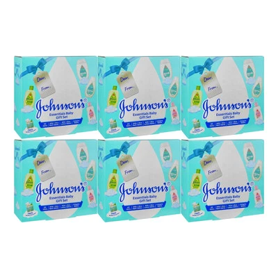 Johnson's Essentials Set de Regalo para Bebé Caja de Regalo para Bebé - Juego de Regalo de 4 Piezas (Pack de 6) Foto 1 de 4