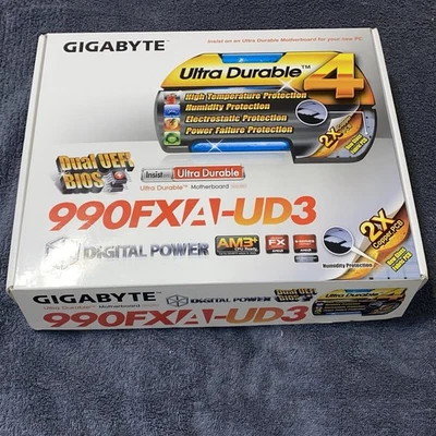 Gigabyte GA-990FXA-UD3 Socket AM3+ DDR3 AMD 990FX USB3.0 SATA 6Gb/s motherboard - Image 1 of 3