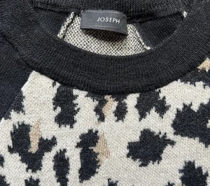 Joseph Wool Short Sleeve Leopard Print Top Jumper Size S - Picture 1 of 9