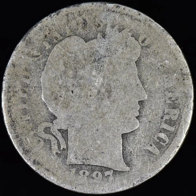 1897-S BARBER DIME ✪ AG ABOUT GOOD ✪ 10C SILVER COIN SCARCE T ◢TRUSTED◣ - Image 1 of 2
