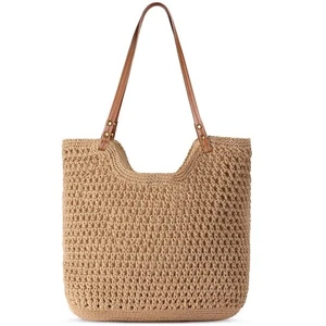 Crochet Beach Bags for Women, Summer Beach Tote Bag, Soft Knit Shoulder Bag, ... - Picture 1 of 8