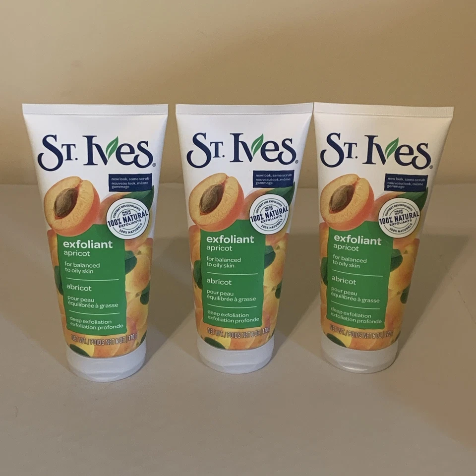 3 pack St. Ives Fresh Skin Face & Body Apricot Exfoliating Scrub 6.0 oz - Image 1 of 1