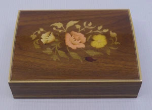VINTAGE ITALIAN WOOD INLAY, MARQUETRY TRINKET, JEWELRY BOX, GARGIULO & JANNUZZI - Picture 1 of 7