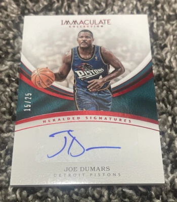 Joe Dumars 2016-17 Immaculate HERALDED SIGNATURES RED Auto #/35 Pistons HOF'er - Image 1 of 2