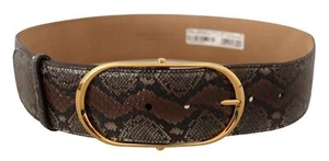 Dolce&Gabbana Women Brown Belt 100% Leather Snake Skin Casual Strap Sz 80 cm 32" - Picture 1 of 4