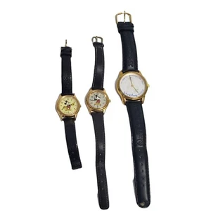 Mickey Mouse Disney Watches Leather Straps For Parts or Repair Only Untested 3 - Picture 1 of 12