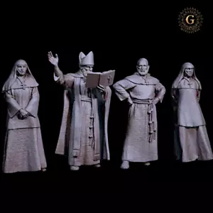 Clero medievale e vescovo 28 mm, giochi di guerra e figurine da collezione - Foto 1 di 6