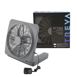Treva 10inch Portable Desktop Air Circulation Battery Fan 2 Speed Compact Foldin - Picture 1 of 9