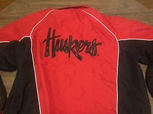 Giacca a vento pullover Nebraska Cornhuskers rosso e nero XL - Foto 1 di 10