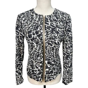 Chicos Animal Print Open Front Blazer Jacket Size 0 S/4 Office Business Casual - Picture 1 of 7