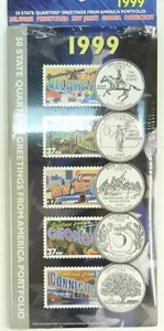 1999-2005 STATE QUARTERS GREETINGS FROM AMERICA PORTFOLIO-VOLUME 1-7 - Picture 1 of 8
