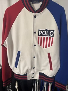 Polo by Ralph Lauren Mens Jacket Large Sweatshirt Button Up Medium preowned - Picture 1 of 4