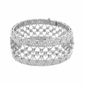 Rare Fine Lattice Link Design With 12.59CT Brilliant Cubic Zirconia Bracelets - Picture 1 of 2