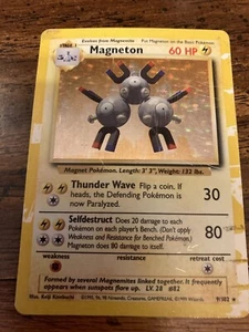 Magneton 60 HP 1st Edition Pokemon Card Collectible 9/102 - Picture 1 of 2