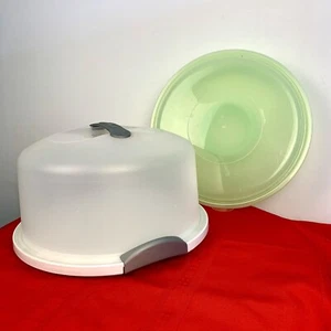 Carrier Caddies Cake/Cupcakes and Appetizer Vegetable Transparent Round EUC - Picture 1 of 14