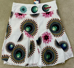 NWT DESIGUAL Women Marys Skirt Sz 38 EUR US 10 | 30” Waist 22” L Floral Lace $84 - Picture 1 of 4